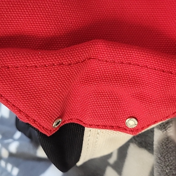 Kate Spade Limited Edition Red Black White Uptown Downtown Tote Bag Canvas - Picture 16 of 16